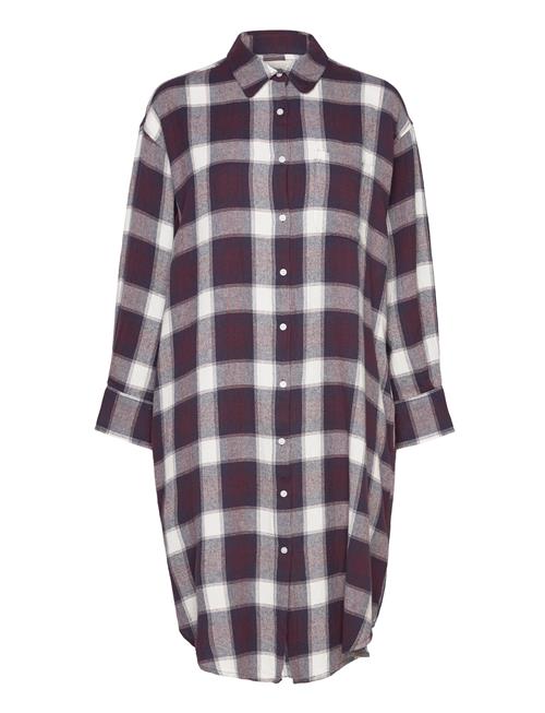 Haven Shirtdress Check Moshi Moshi Mind Burgundy