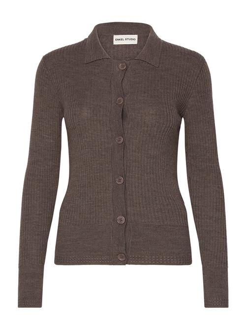 Se Enkel Studio Esverbena Ls Cardigan Knit F Enkel Studio Brown ved Booztlet