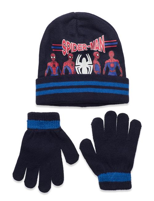 Se Marvel Set Cap + Glooves Marvel Navy ved Booztlet