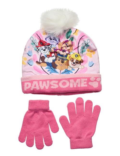 Se Paw Patrol Set Cap + Glooves Paw Patrol Pink ved Booztlet