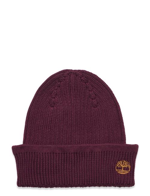 Se Timberland Solid Rib Beanie Timberland Burgundy ved Booztlet