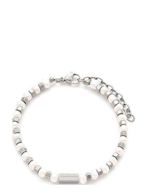 Samie - Bracelet In White And Steel Samie White