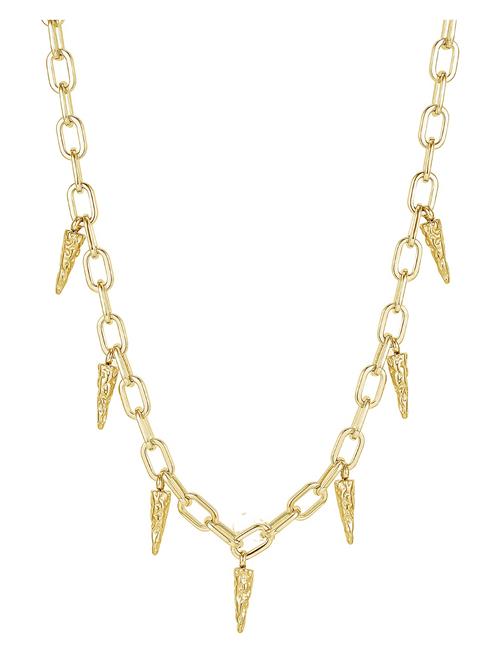 Spike Chain Necklace Gold Bud To Rose Gold