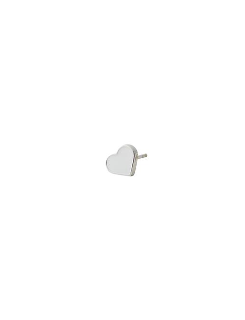 Earring Stud Enamel Heart Design Letters Silver