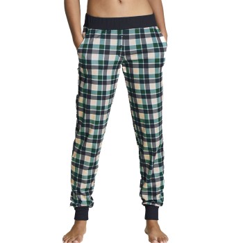 Se Calida Favourites Holiday Pants With Cuff Grøn/Rudet bomuld X-Small Dame ved Timarco