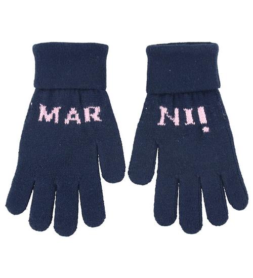 Se Marni Handsker - Akryl/Uld - Navy m. Rosa ved KidsWorld