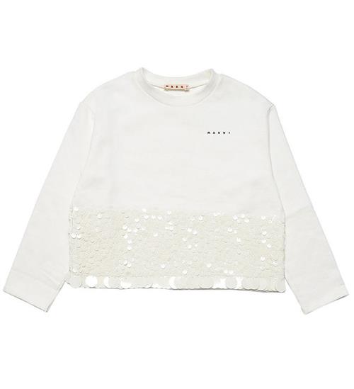 Se Marni Marni Sweatshirt - Off White m. Pailletter ved KidsWorld