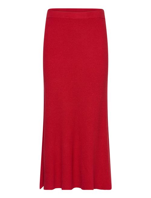 Mango Ribbed Midi Skirt Mango Red