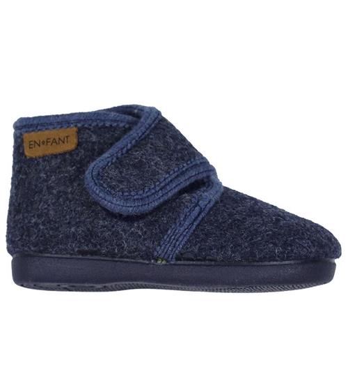 Se En Fant En Fant Hjemmesko - Uld - Navy Melange ved KidsWorld