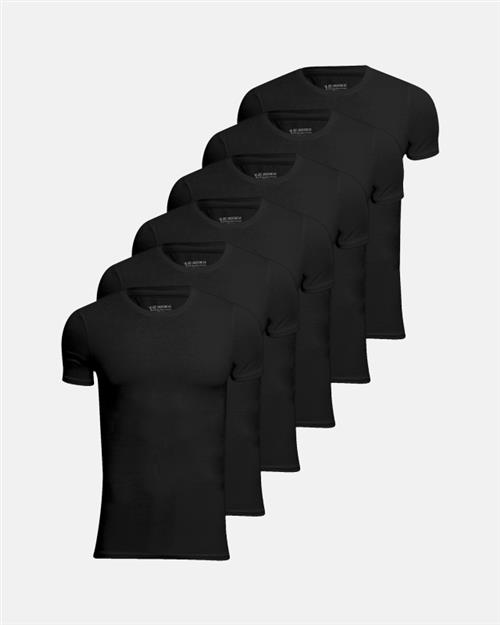 Undertrøje "o-neck" 6-pak | Bambusviskose | Sort