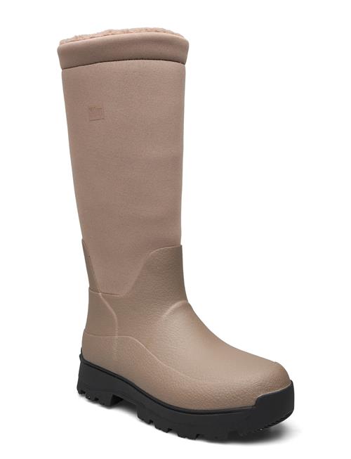 Se FitFlop Wonderwelly Atb Fleece-Lined Roll-Down Rain Boots FitFlop Beige ved Booztlet