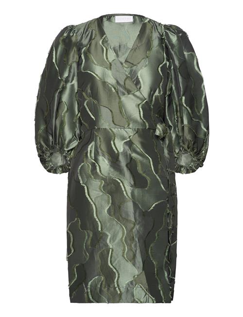 Coster Copenhagen Wrap Dress With Balloon Sleeves Coster Copenhagen Green