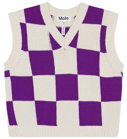 Molo Molo Vest - Strik - Gitta - Purple Shell Check