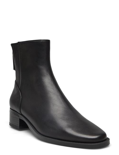 Se Mango Leather Ankle Boots With Ankle Zip Closure Mango Black ved Booztlet