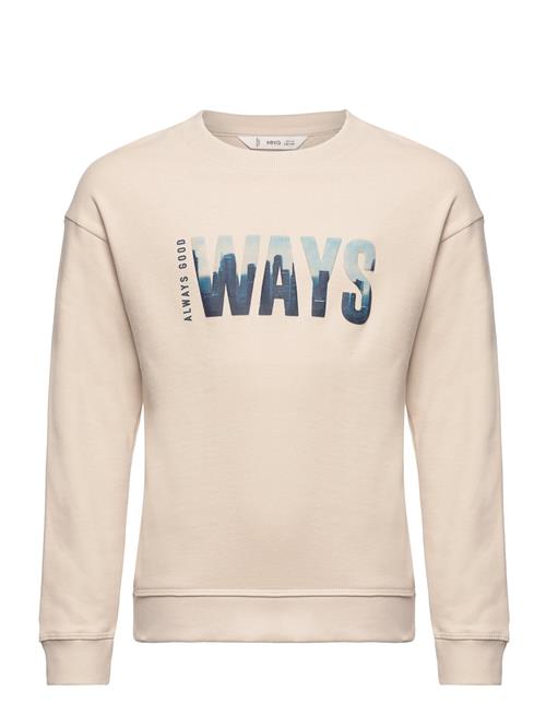 Mango Printed Message Sweatshirt Mango Beige