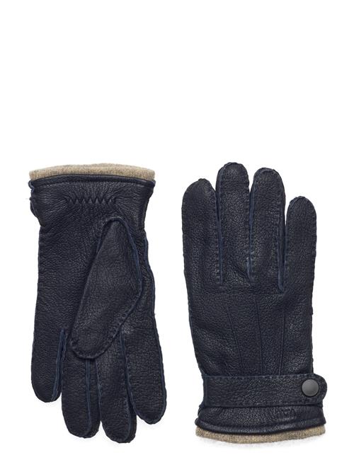 Se Wood Wood Johan Leather Gloves Wood Wood Navy ved Booztlet