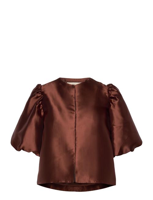 Malina Cleo Pouf Sleeve Blouse Malina Brown