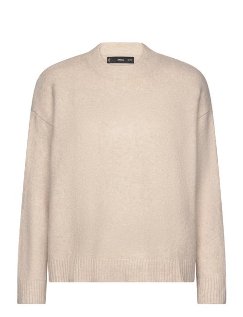 Se Mango Round-Neck Knitted Sweater Mango Cream ved Booztlet