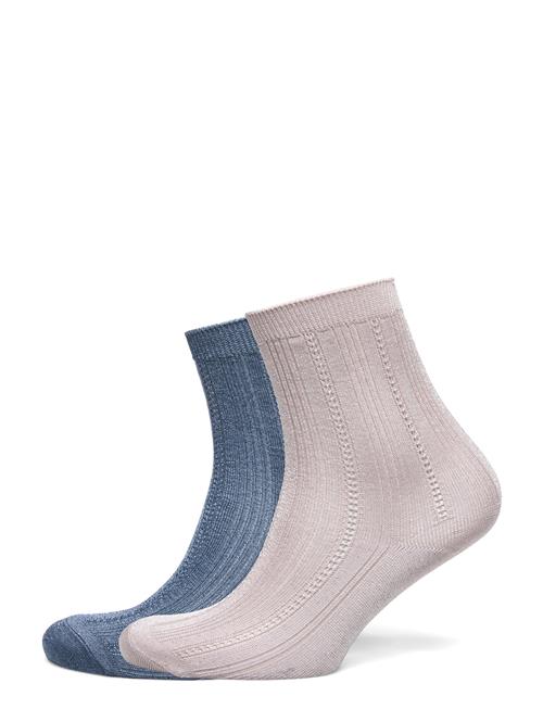 Se Becksöndergaard Glitter Drake Sock 2 Pack Becksöndergaard Blue ved Booztlet