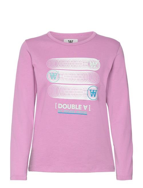 Double A by Wood Wood Moa Stacked Logo Long Sleeve Double A By Wood Wood Purple