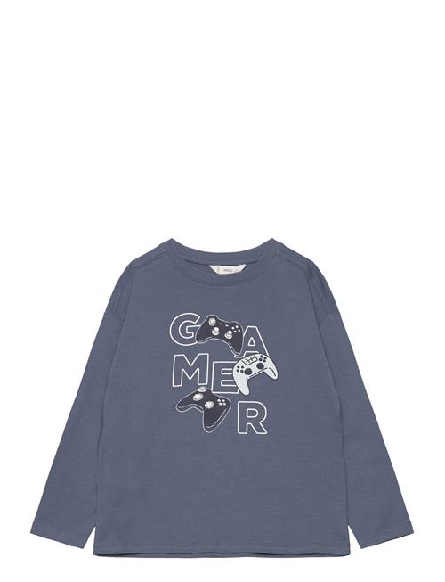 Mango Printed Long Sleeve T-Shirt Mango Blue