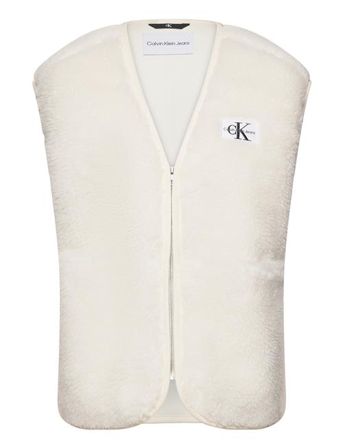 Se Calvin Klein Jeans Sherpa Vest Calvin Klein Jeans Cream ved Booztlet