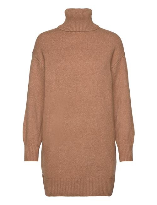 Mango Turtle Neck Knit Dress Mango Brown