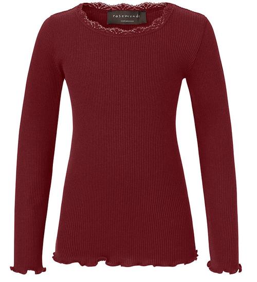 Se Rosemunde Rosemunde Bluse - Silke/Bomuld - Cabernet m. Blonder ved KidsWorld