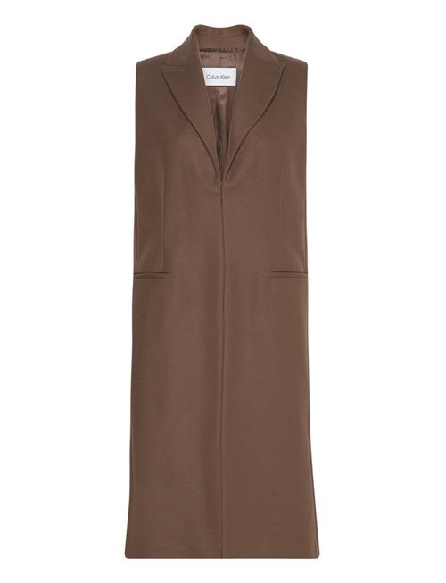 Se Calvin Klein Interconnected Wool Vest Calvin Klein Brown ved Booztlet