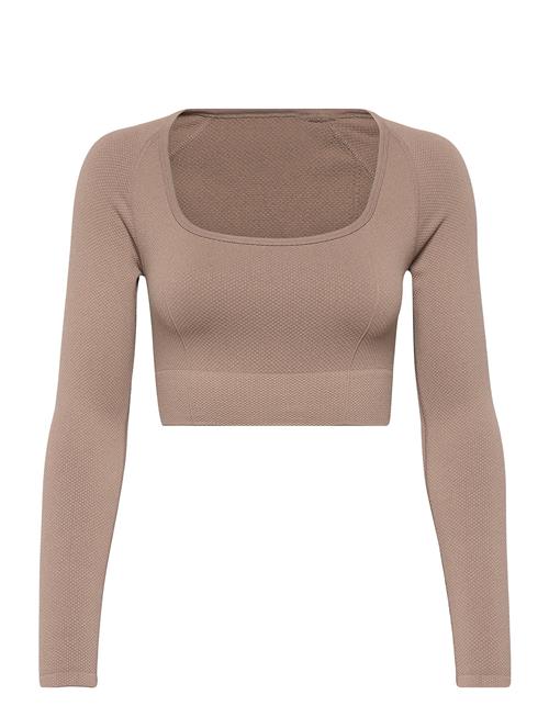 Luxe Seamless Crop Long Sleeve Aim´n Beige