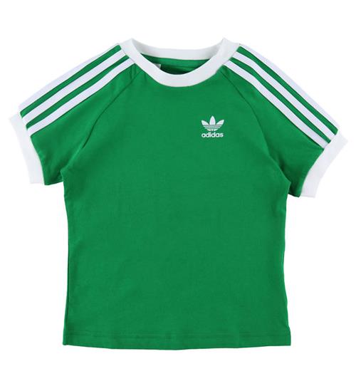 Se adidas Originals adidas Originals T-shirt - 3 Stripes - GrÃ¸n/Hvid ved KidsWorld