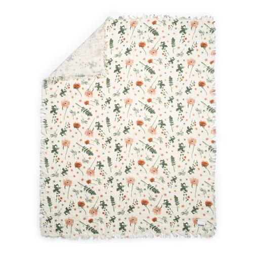 Se Elodie Blødt Bomuldstæppe Meadow Blossom | Hvid | 0 ved Babyshop