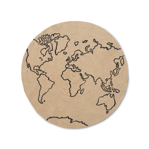 ferm LIVING Jute Tæppe World | Beige | 0