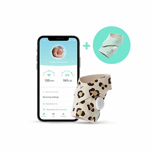 Owlet Smart Sock 3 Babymonitor Leopard | Beige | 0-3