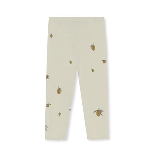 Se Konges Sløjd GOTS Leggings Med Citronprint Cremefarvede | Gul | 6 months ved Babyshop