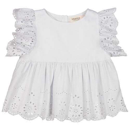 Se MarMar Copenhagen Broderet Bluse Cremefarvet |  | 56 cm ved Babyshop