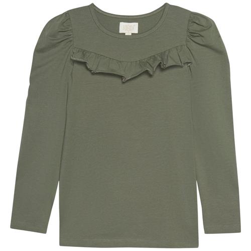 Creamie Flæset Langærmet T-shirt Deep Lichen Green | Grønn | 140 cm