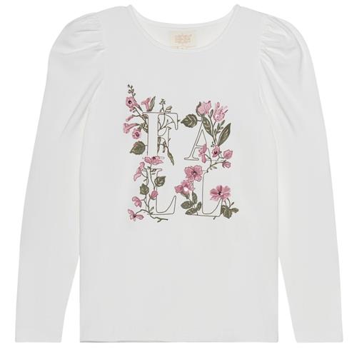 Creamie GOTS Langærmet T-shirt Med Blomsterprint Cloud | Hvid | 140 cm