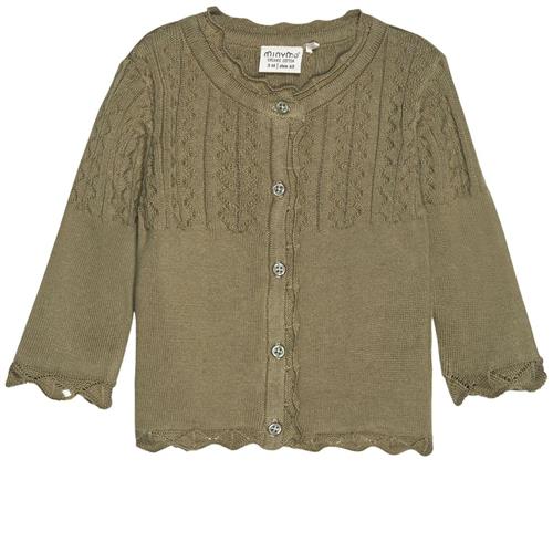 Se Minymo Cardigan Aloe | Grønn | 62 cm ved Babyshop