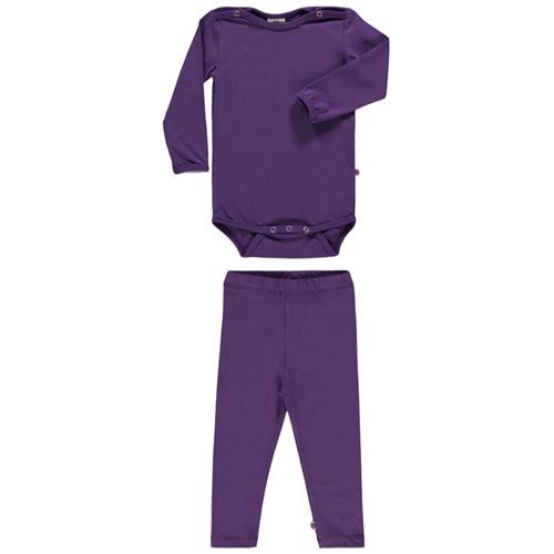 Småfolk Set Body Med Leggings Purple Heart | Lilla | 62 cm