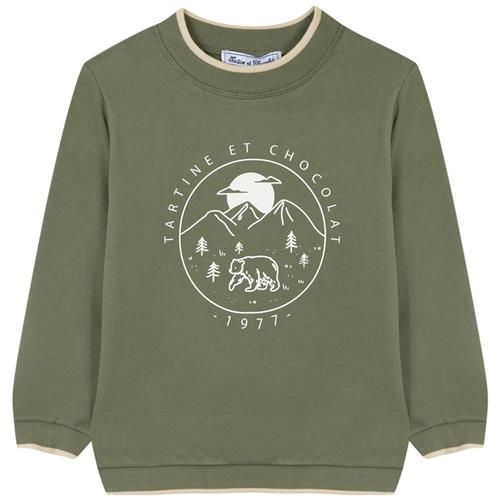 Se Tartine et Chocolat Sweatshirt Med Tryk Grøn | Grønn | 12 years ved Babyshop