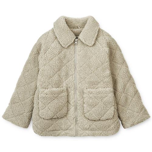 Se Liewood Hartvig Quiltet Teddyfleecejakke Mist | Beige | 104 cm ved Babyshop