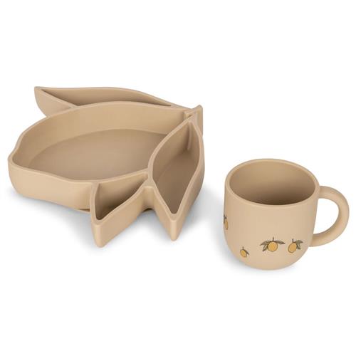 Konges Sløjd Lemon Sæt Med Skål Og Kop Warm Clay Stroller      Unisex