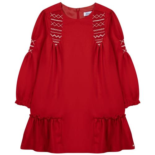 Se Tartine et Chocolat Kjole Med Smock Detaljer Rød | Rød | 6 years ved Babyshop