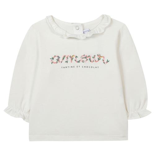 Tartine et Chocolat Langærmet T-shirt Med Flæsekrave Cremefarvet |  | 1 years