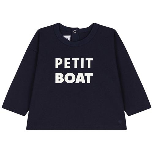 Petit Bateau Langærmet T-shirt Med Tryk Navyblå | Marine blå | 18 months