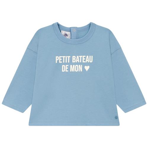 Petit Bateau Langærmet T-shirt Med Tryk Blå | Blå | 12 months