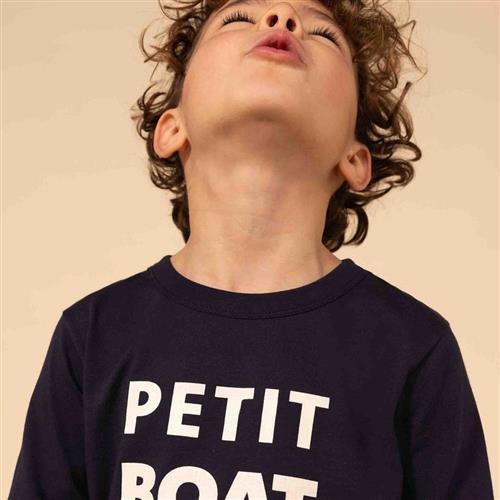 Se Petit Bateau Langærmet T-shirt Med Tryk Navyblå | Marine blå | 6 years ved Babyshop