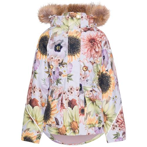 Se Molo Cathy Jakke Retro Flowers | Lyserød | 146 cm ved Babyshop