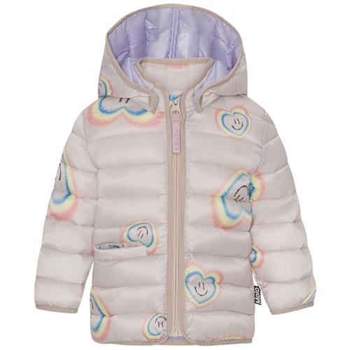 Se Molo Harmony Vinterjakke Baby Aura Heart | Beige | 86 cm ved Babyshop